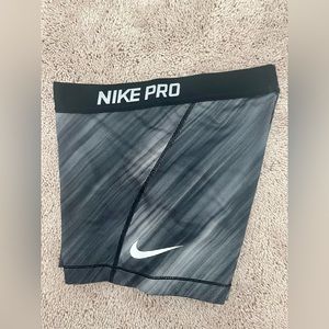 Women’s Nike Pro Spandex Shorts - Black/Grey/White, Dri-Fit